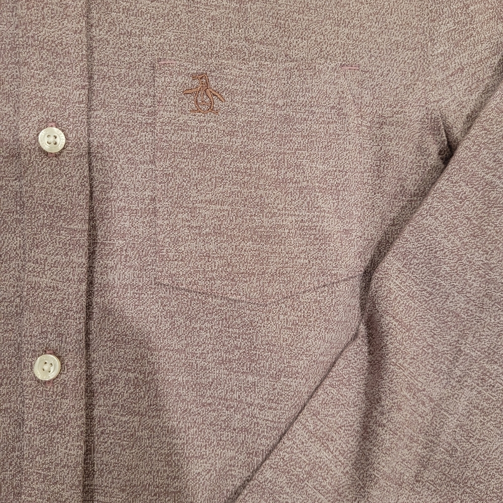 Penguin Men's Plum Wine Long Sleeved Shirt - Picture 4 of 10